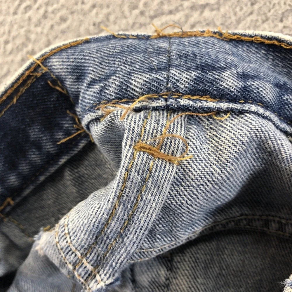 Vintage Levis Jeans Womens 28x29 Blue 517 Bootcut Raw Hem 90s Made In USA